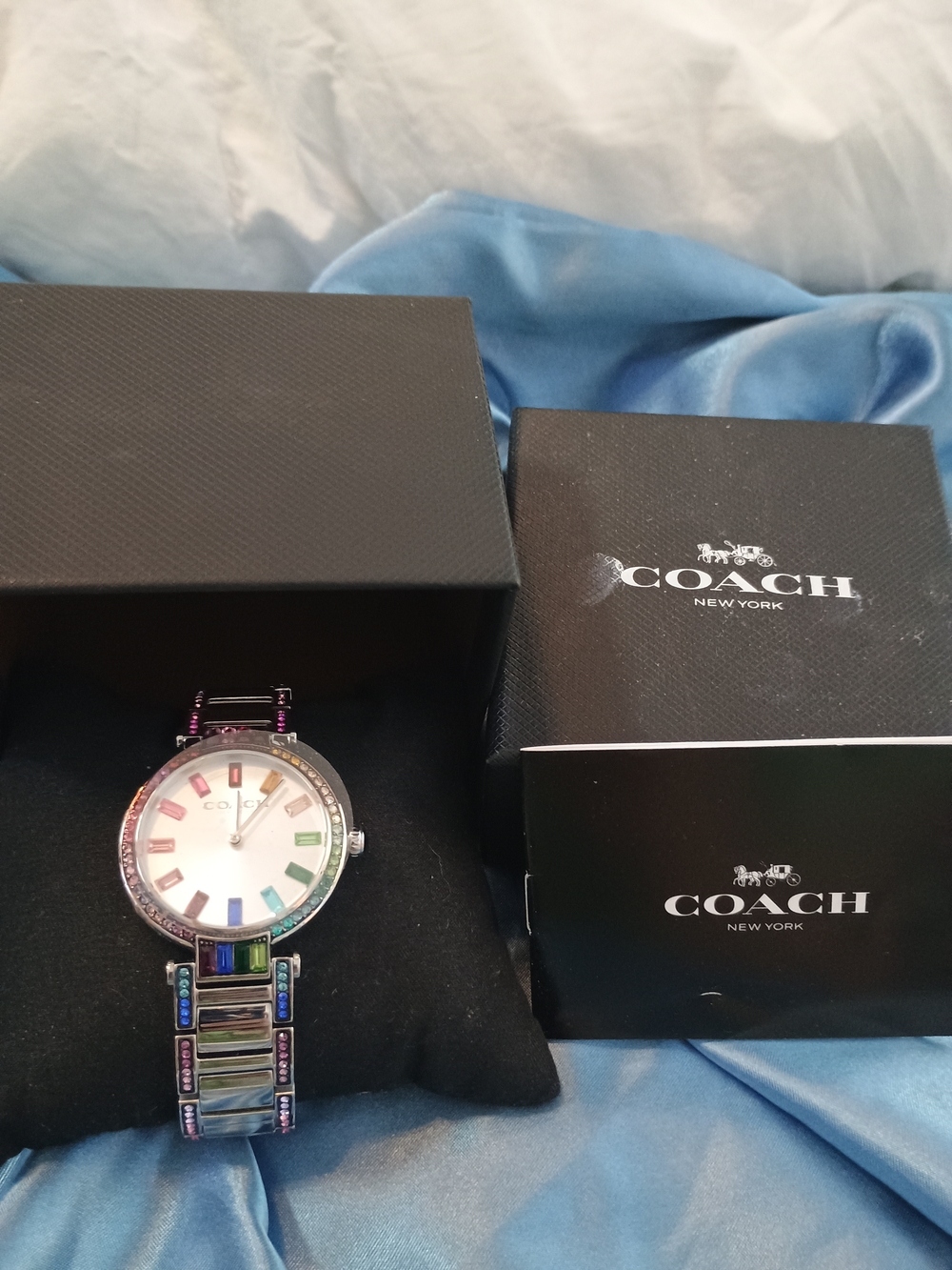 Coach Silver-Tone Watch with Multicolor Crystal Accents - Picture 2 of 4